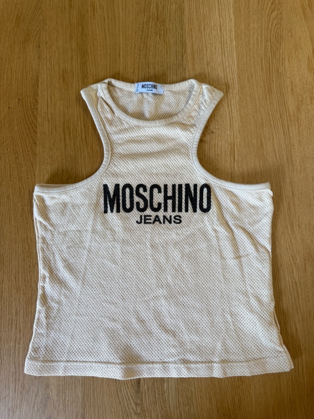 Moschino Cream Mesh Racerback Tank Jersey